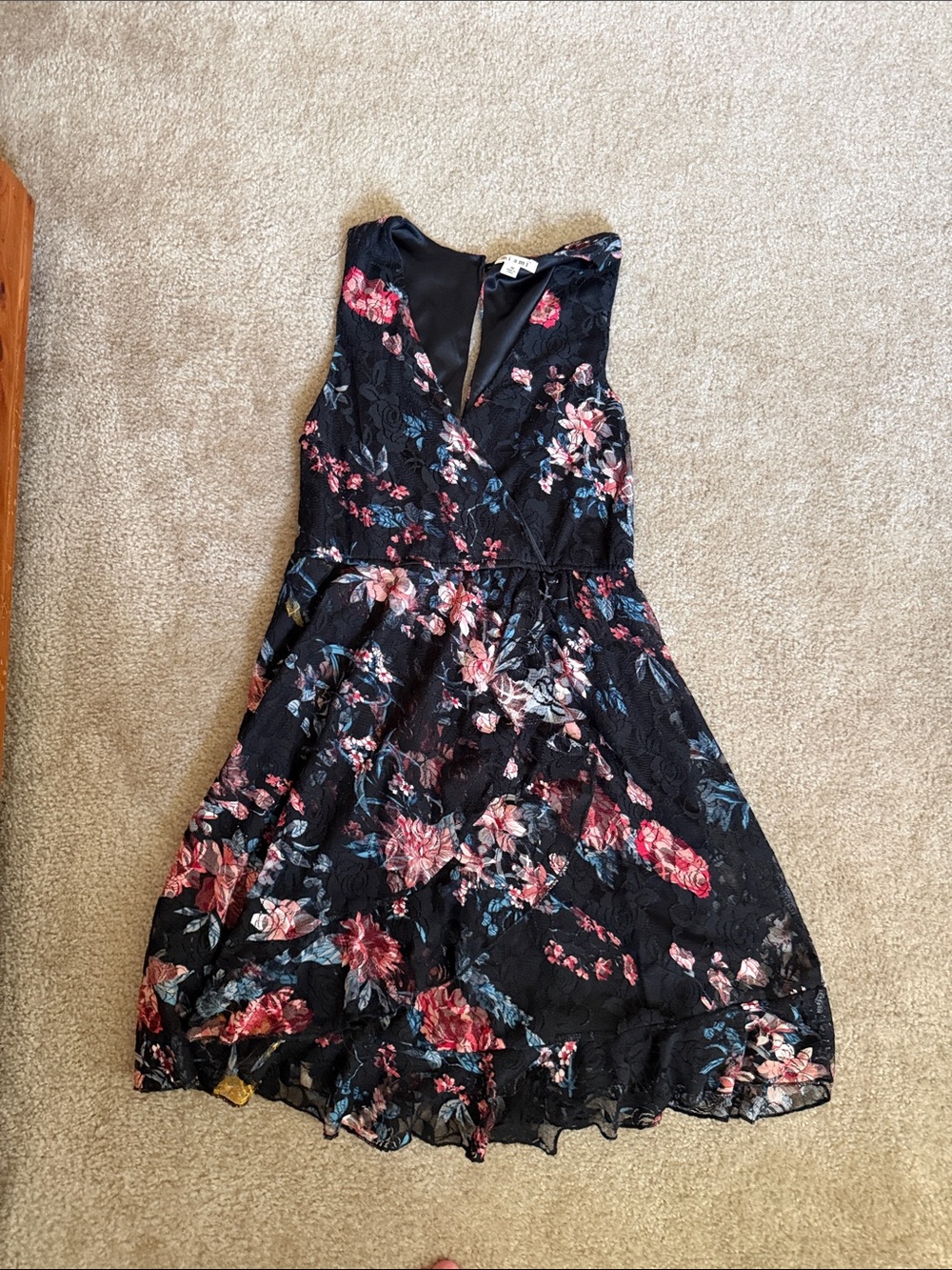 Black pink and white dress